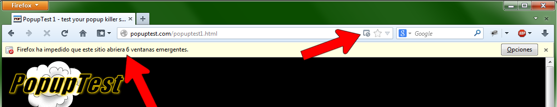 Imagen de ejemplo de bloqueador de ventanas emergentes